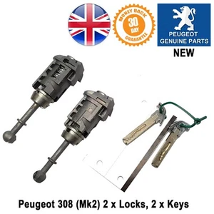 Genuine Peugeot 308 Door Lock Left & Right & Key - Picture 1 of 4