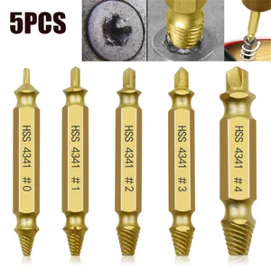 5Pcs Damaged Screw Extractor Speed Out Tool Set Broken Bolt Drill Bits Remover - Picture 1 of 9