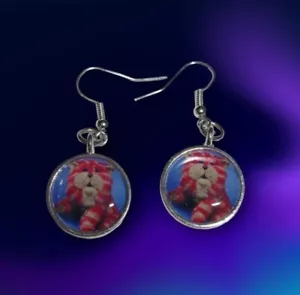 Handmade BAGPUSS EARRINGS tv RETRO children programme VINTAGE unique GIFT WRAP - Picture 1 of 1