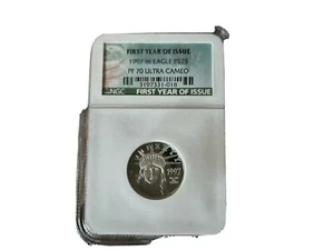 1997 W P$25 Platinum Eagle NGC PF70 Ultra Cameo Statue of Liberty 1/4 ounce coin - Picture 1 of 3