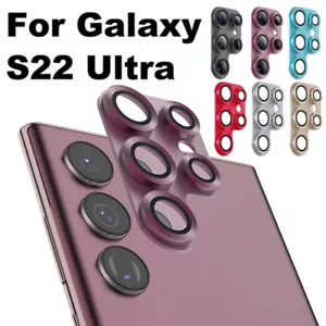 For Samsung Galaxy S22 Ultra 5G Metal+Tempered Glass Camera Lens Protector Cover - Zdjęcie 1 z 16