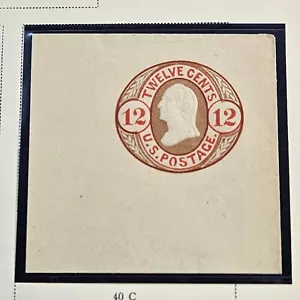 US Cut Square Sc U42, 12c red & brown on buff, Mint CV$180.00 (504CS24) - Picture 1 of 1