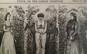 Impresión Ilustración Antigua 1880 Original Rara VHTF Punch Mag Moda Abuela  - Imagen 1 de 4