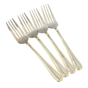 Cambridge Allure Gold Trim Salad Forks 7" flatware replacement 4pc - Picture 1 of 11