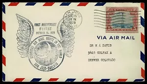 SE68J UNITED STATES 1929 Shortest air mail route in the world San Jose - Oakland - Picture 1 of 2