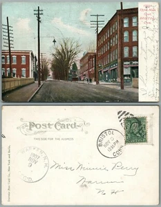 BRISTOL CT OBERE HAUPTSTRASSE UNGETEILTE ANTIKE POSTKARTE mit KORKSTEMPEL - Bild 1 von 1
