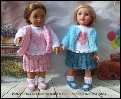 KNITTING PATTERN OG4 FOR 18" FASHION DOLL, FITS AMERICAN GIRL & OUR GENERATION
