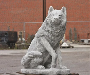 GROSSER WOLF TIERFIGUR STEINGUSS NEU FROSTFEST STEINFIGUR GARTEN WÖLFE HO-013 - Bild 1 von 6