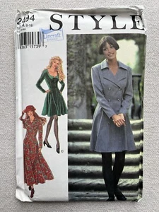 Style Pattern 2494 Uncut Sz 8-18 Princess Coat Dress Double Breasted Fit & Flare - Picture 1 of 4