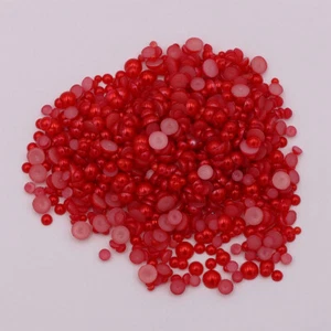 ABS Imitation Pearls Half Round Flat back Acrylic Beads DIY For Jewelry Making - Picture 1 of 74