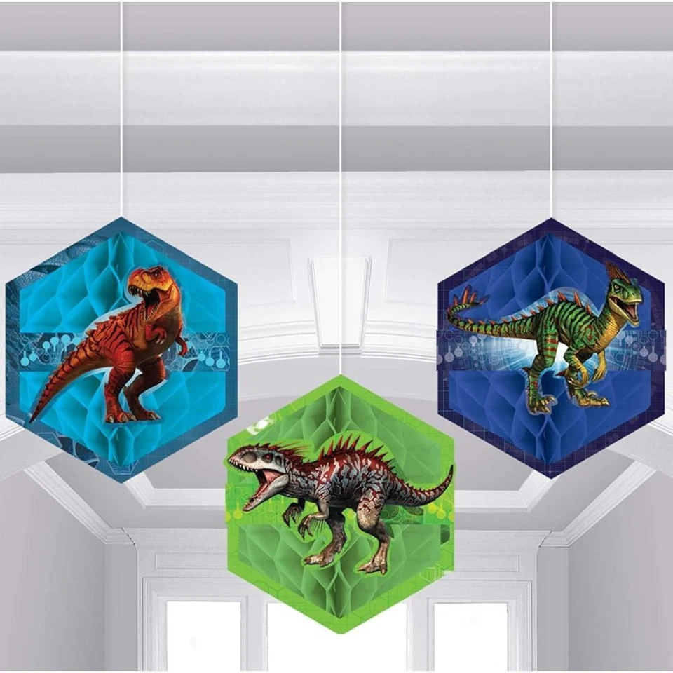 Jurrasic World™ Honeycomb Hanging Decorations 7.5in 3CT - Image 1 of 1