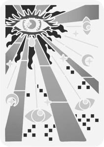 7"x10" Klar Kunststoff Schablone - Evil Eye (RE3) - Bild 1 von 2