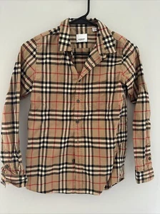 Boys Burberry Check Cotton Long Sleeved Collared Button Up Shirt Size 12Y - Picture 1 of 6