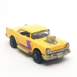 Majorette Chevrolet Chevy 57 Yellow / Purple Stripe 1:64 3" Pre-Owned 001 - Picture 1 of 8