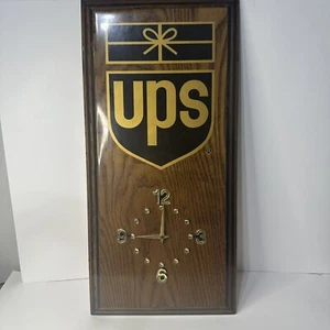 Vintage United Parcel Service UPS Wall Clock Wooden Epoxy Company Giveaway WORKS - Picture 1 of 7