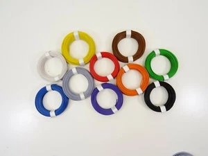 Kabeldraht 0,03mm² Extrem Dünn 0,65mm Decoderkabel SMD LED Kabel 10 Farben - Picture 1 of 11