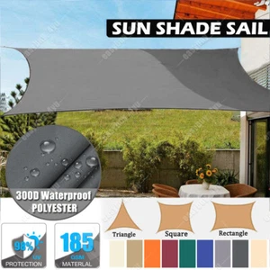 Extra Heavy Duty Sun Shade Sail Outdoor Waterproof Canopy Awning Shade Cloth AU - Picture 1 of 88