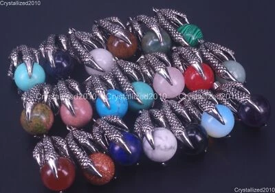 Collana con ciondolo a sfera con artiglio di drago Nidhogg con pietre... - Immagine 1 di 4