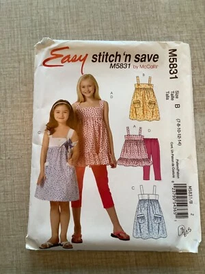 McCall’s SEWING PATTERN M5831 Child TOP DRESSES Sizes 8-14 UNCUT Stitch ‘n Save - Image 1 of 3