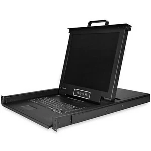 StarTech RKCONS1708K 8 Port Rackmount VGA KVM USB Console 17" 1U LCD w Cables - Picture 1 of 6
