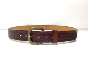 Herren Gürtel Braun 36 Vintage Top Grain Leder Geprägt Hergestellt in den USA Robust Western Männer - Bild 1 von 13