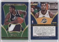 2013-14 Panini Select Select Swatches Green Prizm /5 Derrick Favors #75