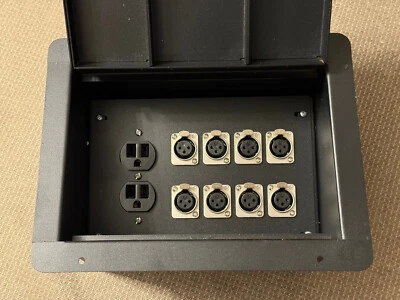Elite Core Recessed Audio Stage Floor Box w/8 Female XLR Connectors & AC Outlet - Image 1 of 4