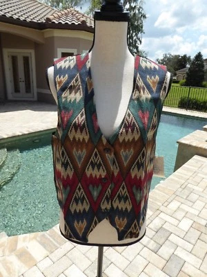 Chaleco Traditions by Pamela Kline Hombre Mujer Tapiz Completamente Forrado Talla M NUEVO CON ETIQUETAS RARO Foto 1 de 4