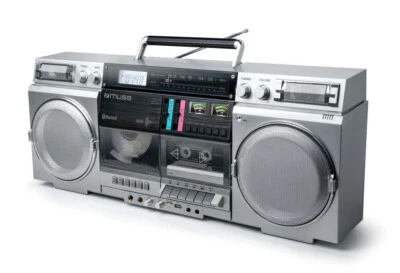 MUSE Bluetooth Retro Boombox mit Radio, CD, Kassettenrekorder, AUX, 80W - Bild 1 von 4