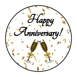 30 Happy Anniversary stickers, labels, tags, envelope seals - Picture 1 of 1