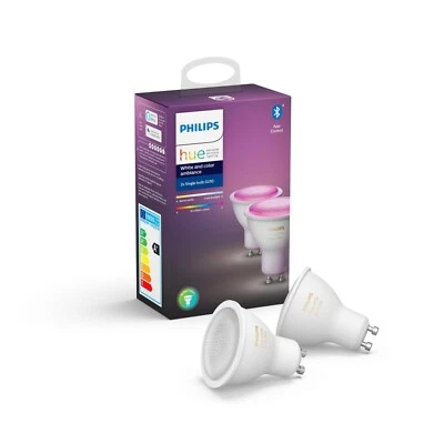 6x Philips Hue White Colour Ambience GU10 Richer Colours Spot Light Bluetooth - Image 1 of 2