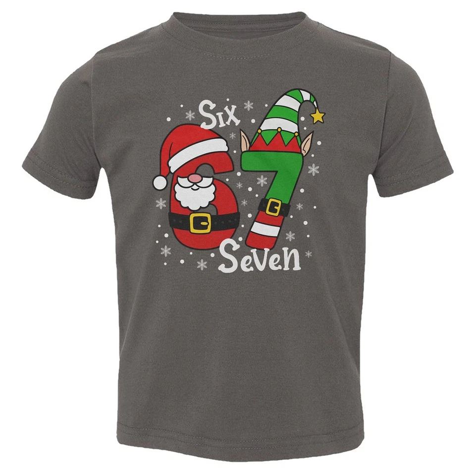 Camiseta Six Seven Santa Elf Navidad - Divertida 67 Meme Navidad Niño Pequeño Foto 1 de 1