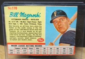 Post 1962 - Bill Mazeroski - #170 - Kartonausschnitt - Bild 1 von 2