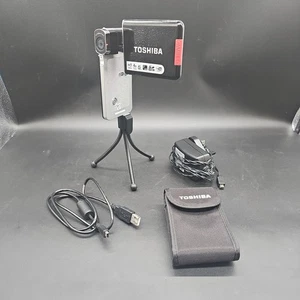 Toshiba Camileo S20 Compact HD Video Camera Camcorder With Case, Charging cable - Picture 1 of 15