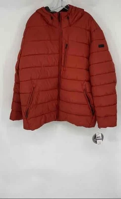 Michael Kors Mens Red Ochre Long Sleeve Hooded Puffer Jacket Size 2XL - Image 1 of 4