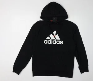 Adidas Men's Black Small Logo Hoodie - Picture 1 of 12