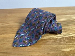 Lovely Holland & Holland Bear Print Silk Tie Hand Made In England RRP £200 - Picture 1 of 7