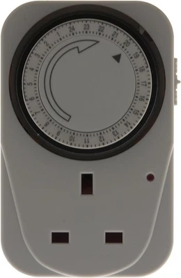 Interruttore Timer Meccanico Spina 24 Ore UK 3 Pin Presa con Override per Luci - Immagine 1 di 3