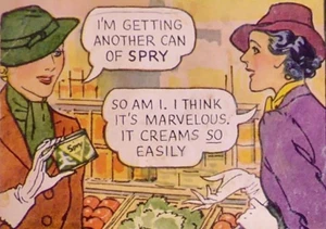 Vintage SPRY Verkürzungsrezept glänzend Farbheft frühes Essen Porno vs Crisco - Bild 1 von 11