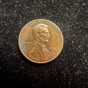 1986-D 1 Cent Penny Lincoln Memorial Nice Color Toning circulated - Picture 1 of 9