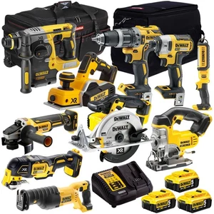 Dewalt 18V XR 10 Piece Power Tool Kit 3 x 5.0Ah Battery Charger Bag T4TKIT-7319 - Picture 1 of 20