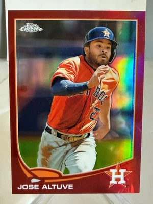 2013 Topps Chrome 'Red Refractor' Jose Altuve #35 serial #'d 09/25 - Image 1 of 3