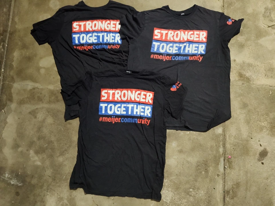 Lote de 3 camisetas Meijer pretas manga curta 2XL mais fortes juntas - Imagem 1 de 1