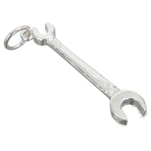 Spanner sterling silver charm .925 x 1 spanners tools mechanic charms - Picture 1 of 4