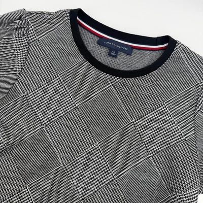 Tommy Hilfiger Black White Glen Plaid Short Sleeve Knit Mini Dress Women's Small - Image 1 of 4