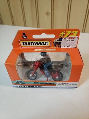 Matchbox Mattel Wheels #73 Dirt Scrambler Motorcycle w/Rider Window Box New  - Image 1 of 4
