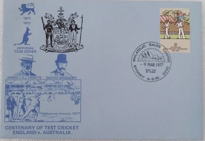 Ashes Centenary 1977 Cricket Stamps FDC Philatelic Sales Centre NSW Australia — 第 1/4 张图片