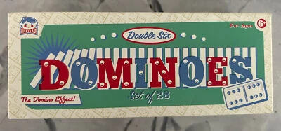 Lucky Lad Double Six Dominoes 28 Piece Set Wooden Travel Box NEW - Image 1 of 4