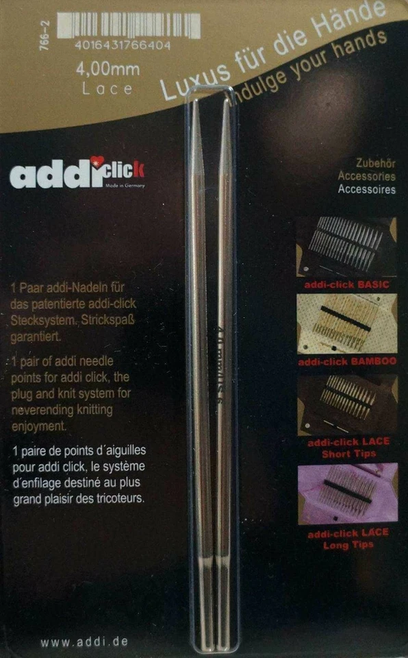 addiClick Lace lange austauschbare Rundstricknadelspitzen addi Click - Bild 1 von 1