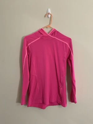 Pullover elástico rosa trasero ropa deportiva sudadera con capucha para mujer talla mediana manga larga Foto 1 de 4